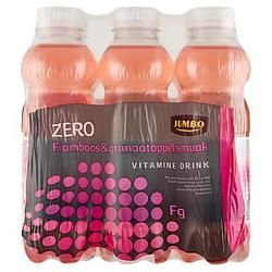 Foto van Jumbo vitamine drink framboos & granaatappel fles 6 x 500ml
