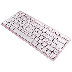 Foto van Cherry kw 7100 mini bt toetsenbord bluetooth qwertz, duits, windows roze geluidsarme toetsen, multipair-functie