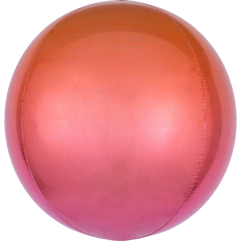 Foto van Amscan folieballon ombré 40 cm rood/oranje