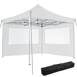 Foto van Tectake - partytent 3x3 m. opvouwbaar - 2 wanden - wit 403148