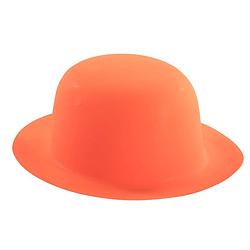 Foto van Carnival toys hoed bowler fluorescerend oranje one-size