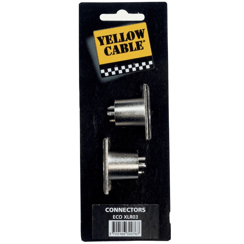 Foto van Yellow cable xlr03 3-pins xlr chassisdeel, male, 2 stuks