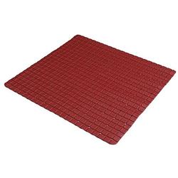 Foto van Urban living badkamer/douche anti slip mat - rubber - voor op de vloer - donkerrood - 55 x 55 cm - badmatjes