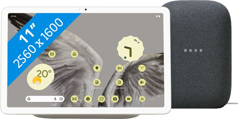 Foto van Google pixel tablet 256gb wifi crème + nest audio charcoal