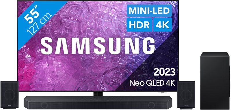 Foto van Samsung neo qled 55qn90c (2023) + soundbar