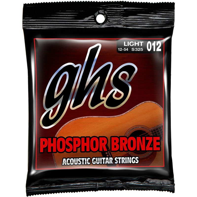 Foto van Ghs s325 phosphor bronze light snarenset voor westerngitaar