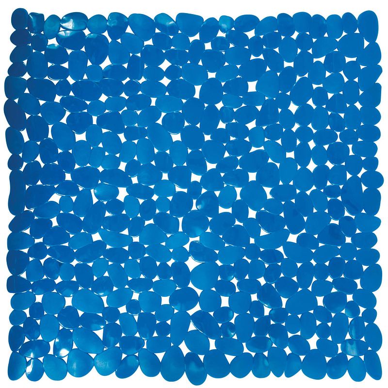 Foto van Msv douche/bad anti-slip mat - badkamer - pvc - donkerblauw - 54 x 54 cm - badmatjes