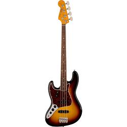 Foto van Fender american vintage ii 1966 jazz bass rw lh 3-color sunburst linkshandige elektrische basgitaar met koffer