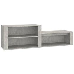 Foto van The living store schoenenkast - betongrijs - 150 x 35 x 45 cm - stabiel materiaal