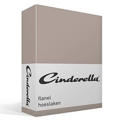 Foto van Cinderella flanel hoeslaken - 100% geruwde flanel-katoen - 2-persoons (140x200/210 cm) - taupe