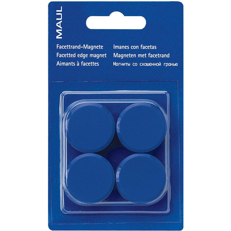 Foto van Maul magneet solid 20mm trekkracht 300gr blister 8 blauw 12 stuks