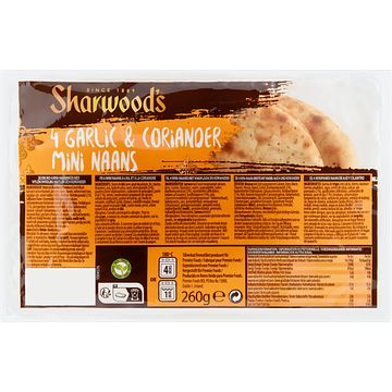 Foto van Sharwoods mini naan garlic & coriander 260g bij jumbo