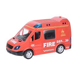 Foto van Free and easy brandweer bus met licht en geluid 21 cm rood