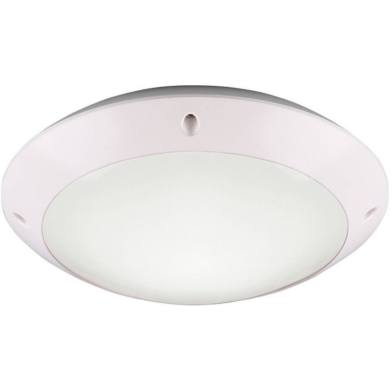 Foto van Led plafondlamp - badkamerlamp - trion camiro - opbouw rond - waterdicht ip54 - e27 fitting - mat wit - kunststof