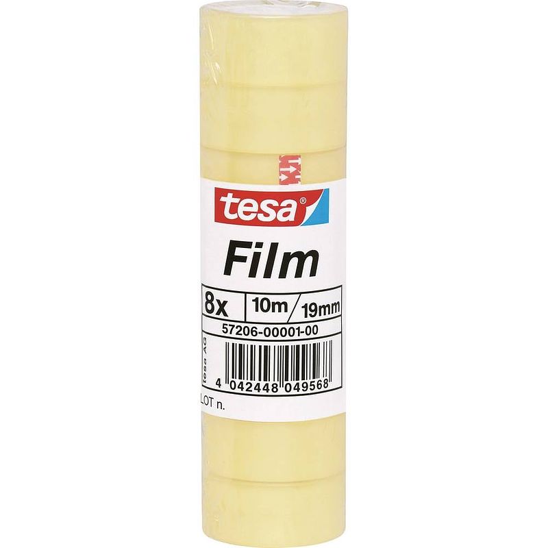 Foto van Tesa 57206-00001 57206-00001-01 tesafilm standard transparant (l x b) 10 m x 19 mm 8 stuk(s)