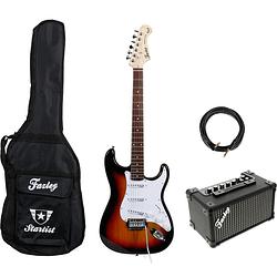 Foto van Fazley startist basic st118 3-color sunburst + gigbag + versterker + kabel