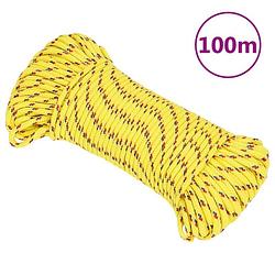 Foto van Vidaxl boot touw 3 mm 100 m polypropyleen geel
