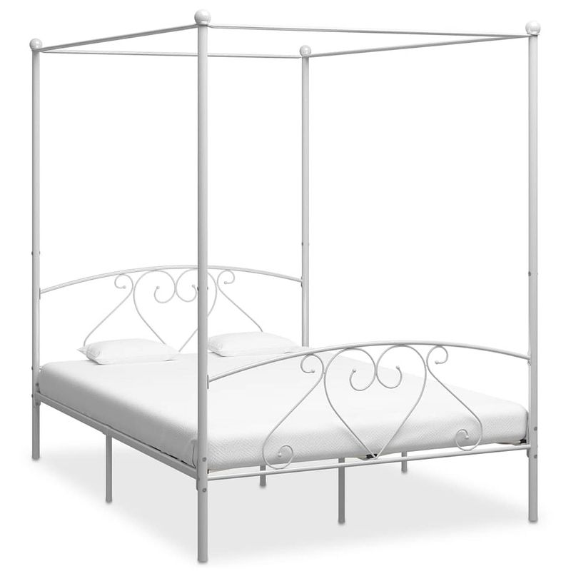 Foto van Vidaxl hemelbedframe metaal wit 160x200 cm