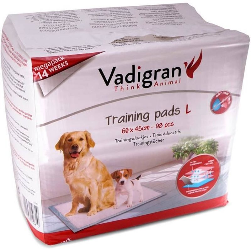 Foto van Vadigran leermat 98st - 60x45 cm - wit - voor honden