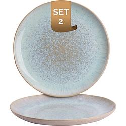 Foto van Palmer bord light blue sea 22.5 cm blauw stoneware 2 stuk(s)