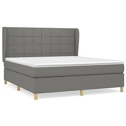 Foto van The living store boxspringbed - donkergrijs - 160x200 cm - pocketvering matras