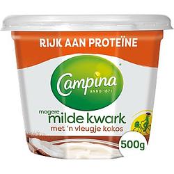 Foto van Campina magere kwark met een vleugje kokos 500g bij jumbo