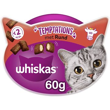 Foto van Whiskas temptations kattensnacks met rund 60g bij jumbo