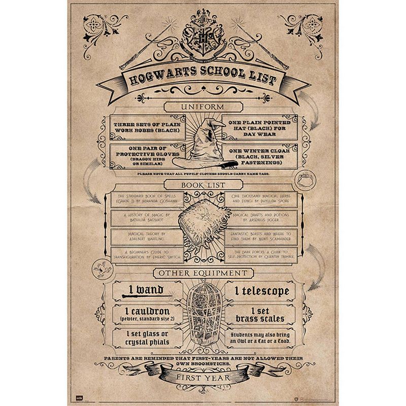 Foto van Grupo erik harry potter hogwarts school list poster 61x91,5cm