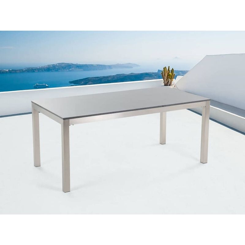 Foto van Beliani tuintafel - rvs - graniet - 180cm - grosseto