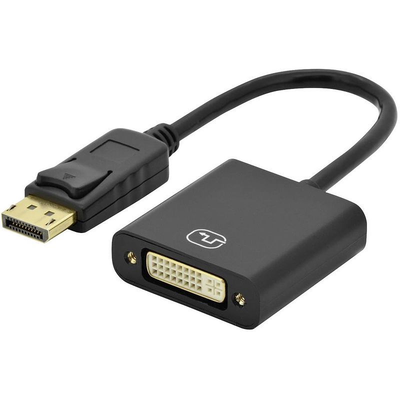 Foto van Digitus ak-340401-001-s displayport / dvi adapter [1x displayport stekker - 1x dvi-bus 24+5-polig] zwart 15.00 cm