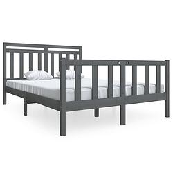 Foto van Vidaxl bedframe massief hout grijs 140x190 cm