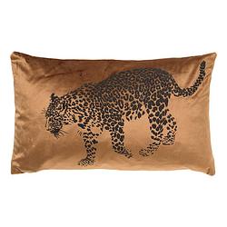 Foto van Dutch decor sula - sierkussen met dierenprint 30x50 cm tobacco brown - bruin - bruin