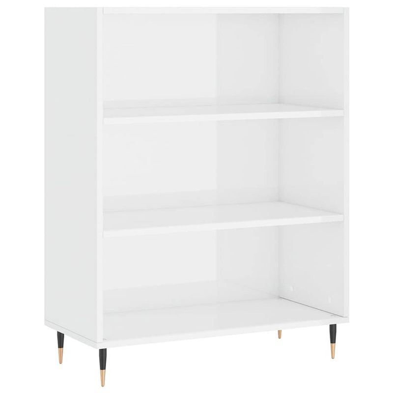 Foto van The living store boekenkast modern - 69.5 x 32.5 x 90 cm - hoogglans wit