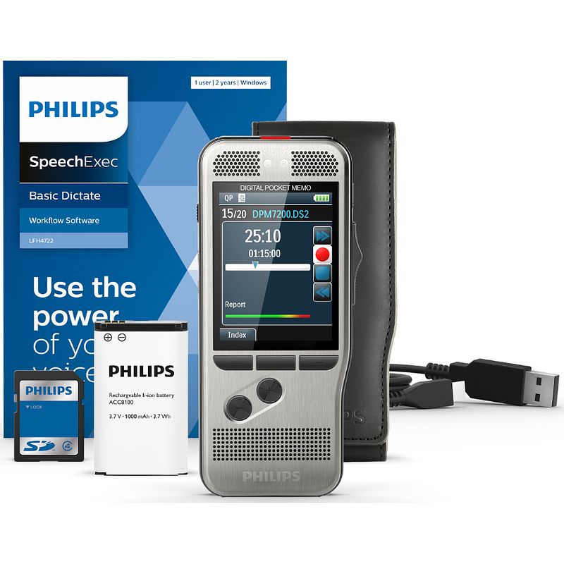 Foto van Philips dpm7200/02 handheld voice recorder