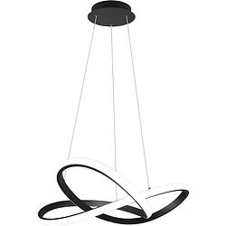 Foto van Led hanglamp - hangverlichting - trion corcy - 27.5w - natuurlijk wit 4000k - dimbaar - rond - mat zwart - aluminium