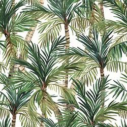 Foto van Dutch wallcoverings behang palm trees groen en wit