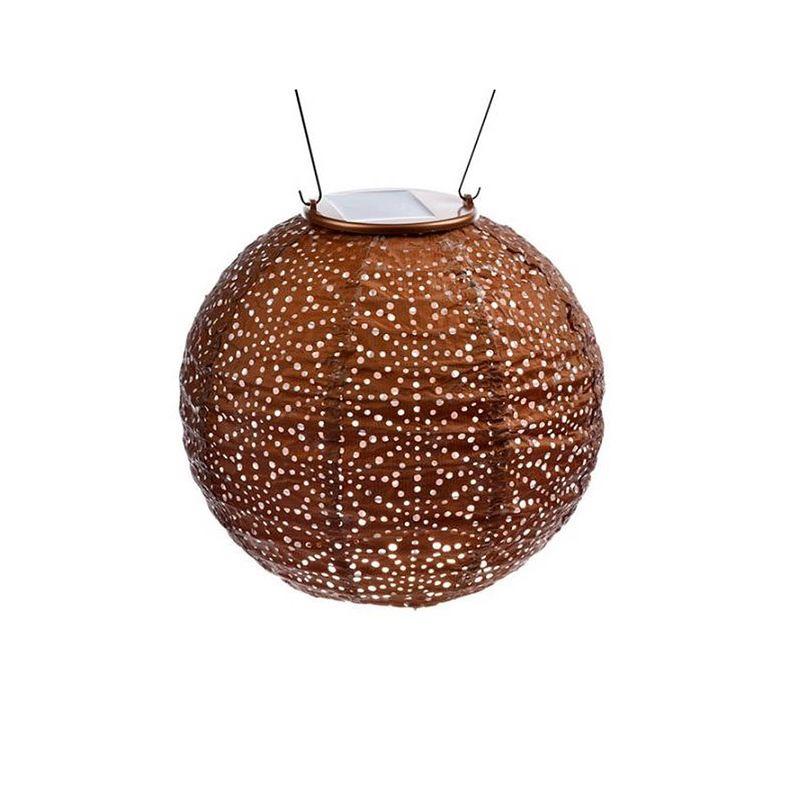 Foto van Lumiz solar lampion sashiko rond - 20 cm - koper