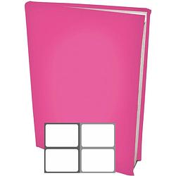 Foto van Rekbare boekenkaften a4 - roze - 12 stuks inclusief grijze labels