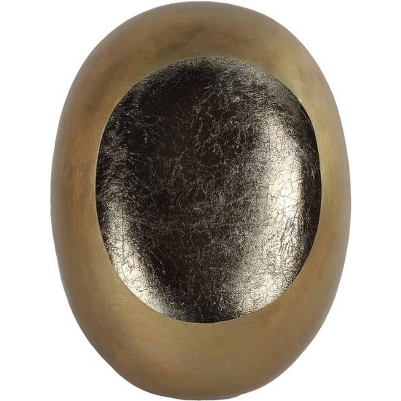 Foto van Non-branded waxinelichthouder eggy 34,5 cm staal antiek/goud