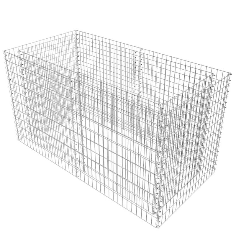 Foto van Vidaxl gabion plantenbak verhoogd 180x90x100 cm staal zilverkleurig