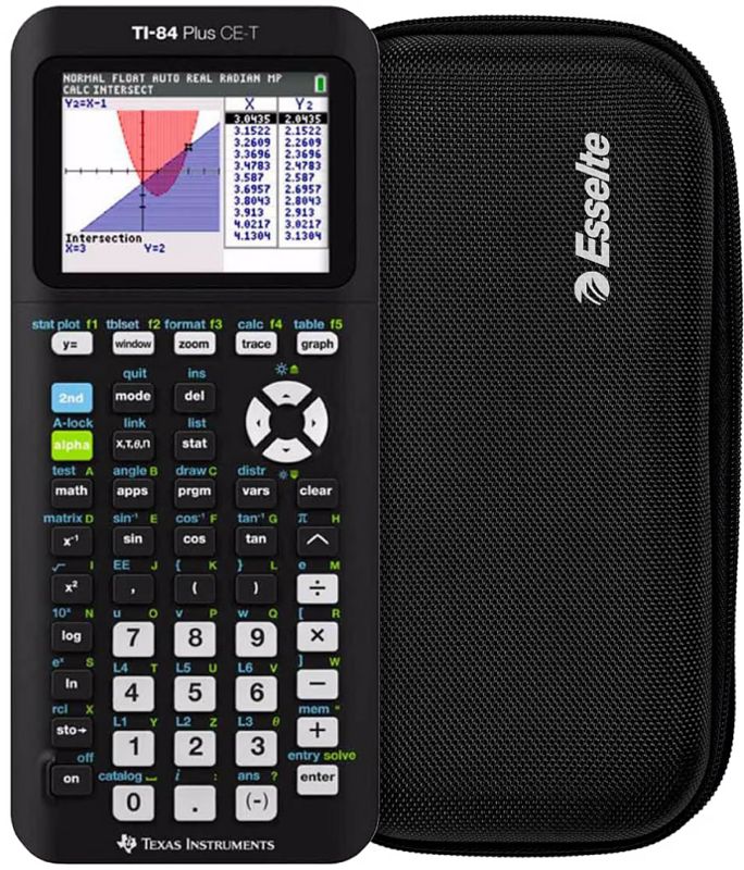 Foto van Texas instruments ti-84 ce-t + rekenmachine case zwart