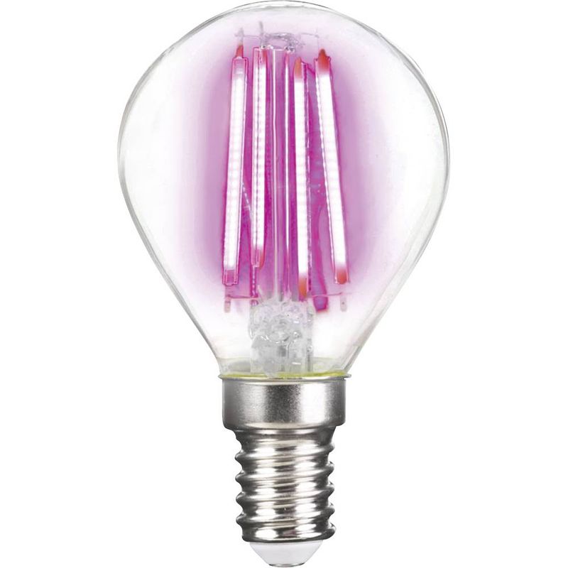 Foto van Lightme lm85313 led-lamp energielabel g (a - g) e14 kogel 4 w roze (ø x l) 45 mm x 78 mm filament / retro-led 1 stuk(s)