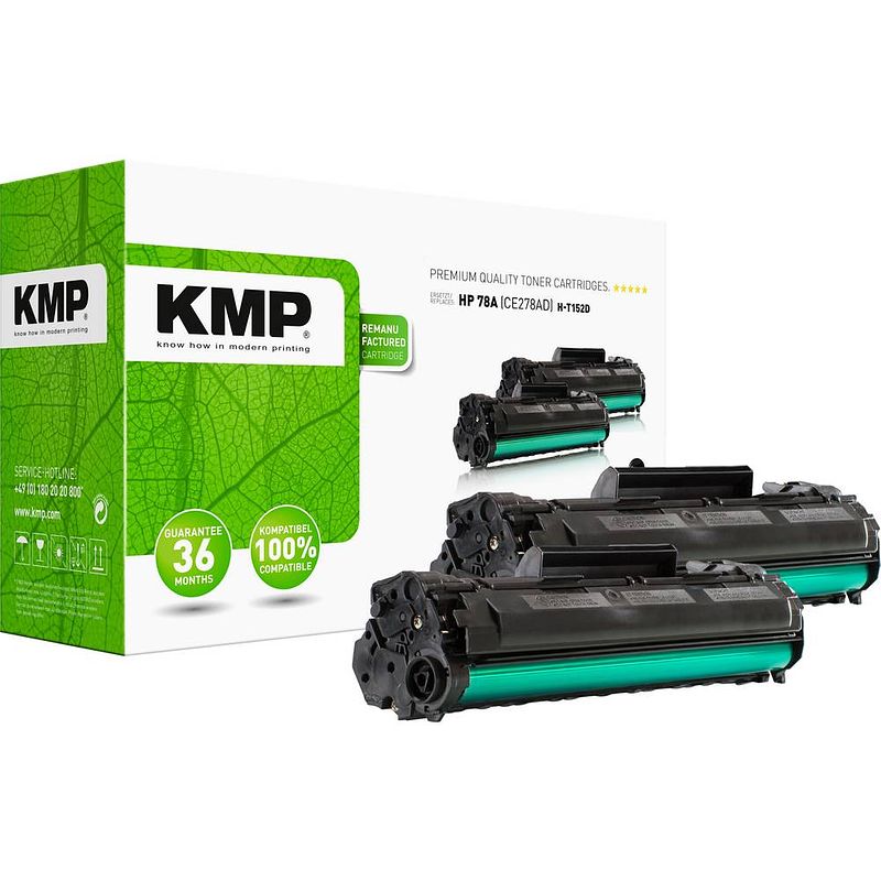 Foto van Kmp h-t152d toner 2-pack vervangt hp hp 78a (ce278a) zwart compatibel toner set van 2