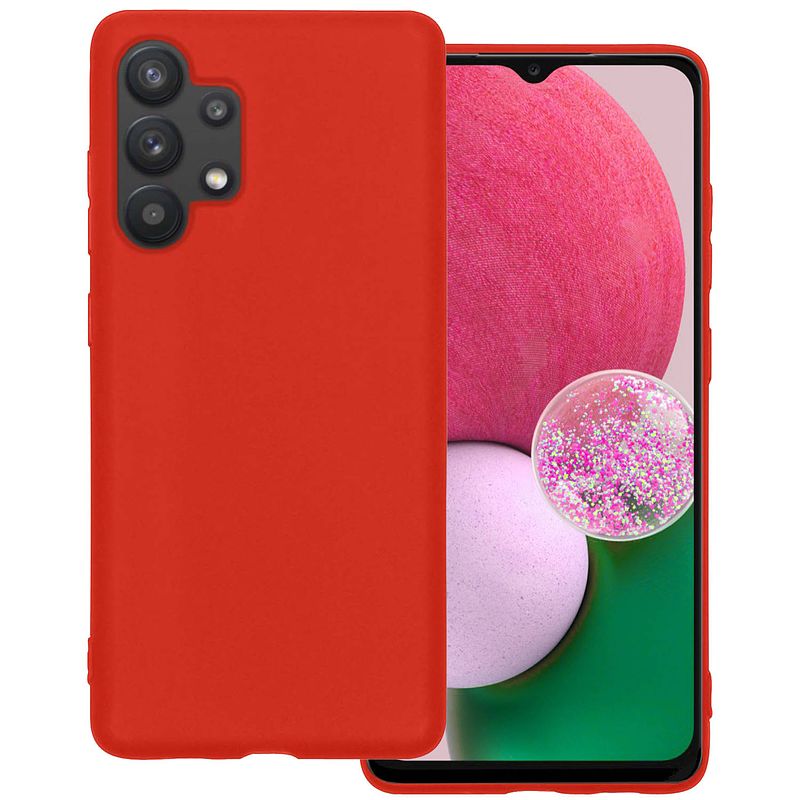 Foto van Basey samsung galaxy a13 4g hoesje siliconen hoes case cover samsung galaxy a13 4g-rood