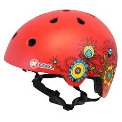 Foto van Cycle tech fietshelm xcool 2.0 flowers junior rood maat 48/54