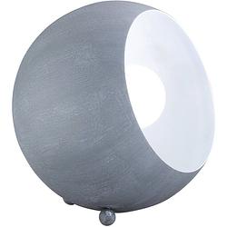 Foto van Led tafellamp - trion blinky - e14 fitting - rond - beton look grijs - aluminium