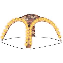 Foto van Vidaxl partytent met led en 4 zijwanden 3,6x3,6x2,3 m camouflage