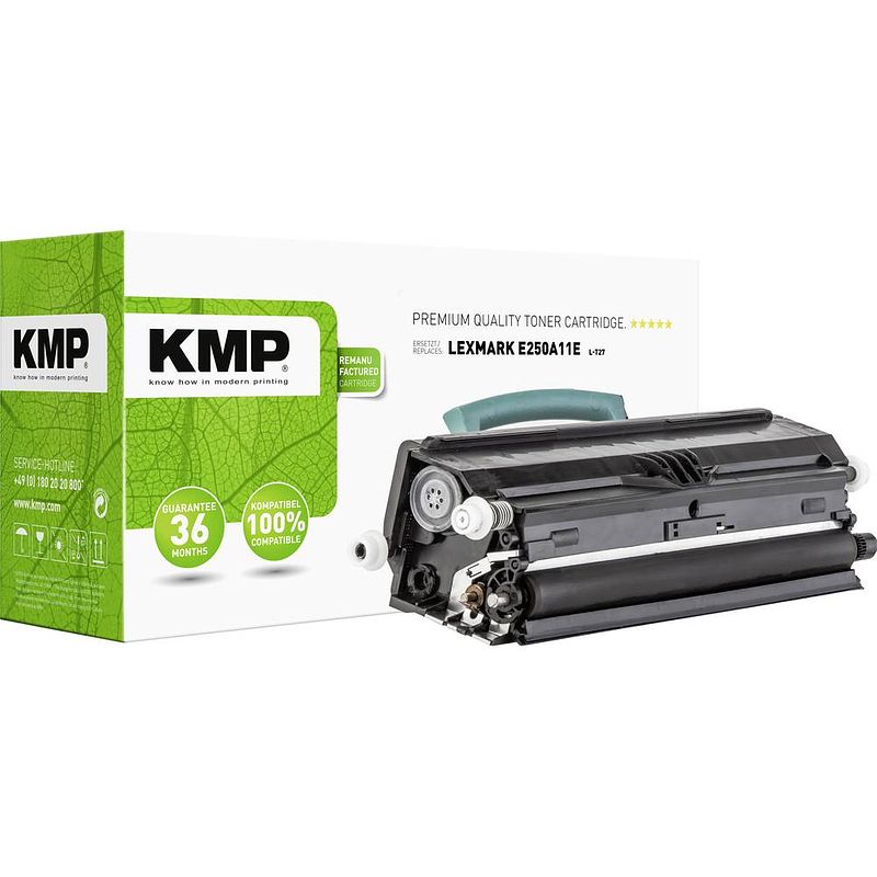 Foto van Kmp toner vervangt lexmark e250, e250a11e compatibel zwart 3500 bladzijden l-t27