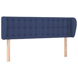 Foto van Vidaxl hoofdbord met randen 147x23x78/88 cm stof blauw