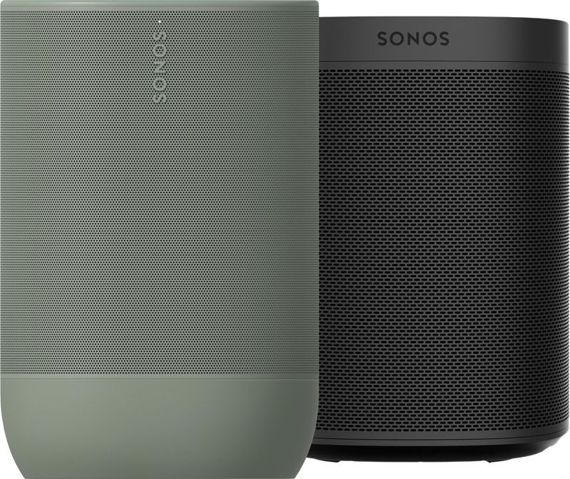 Foto van Sonos move 2 groen + sonos one sl zwart